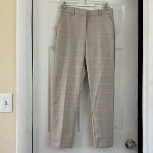 H&M Women's Beige Plaid Trousers